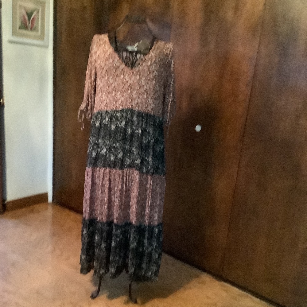 Natural Life BoHo dress in Med. Black and cinnamon